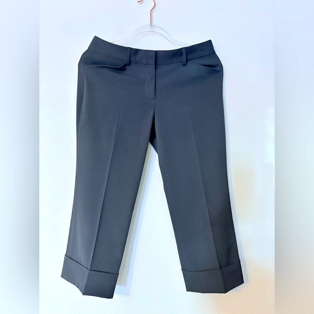 Tahari wide leg cropped trousers
